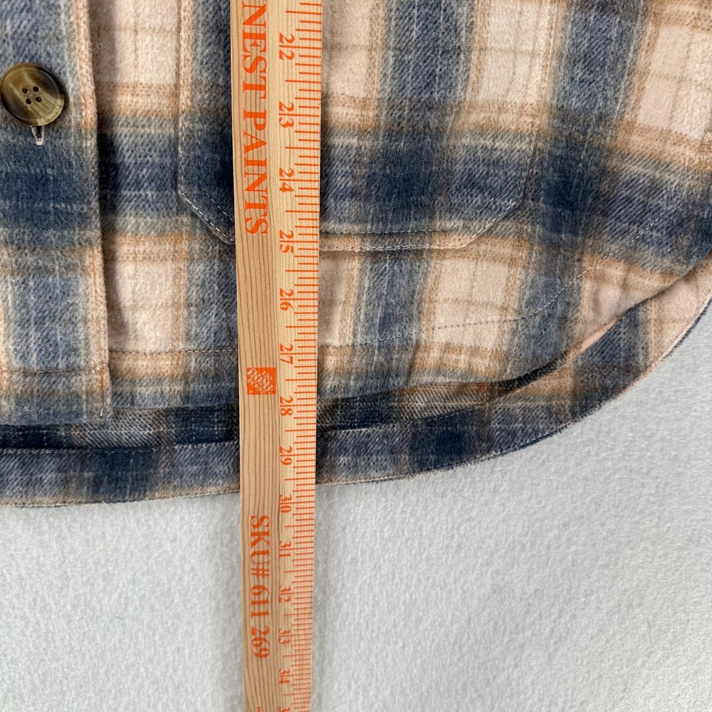American Eagle Jacket Womens M Brushed Plaid Shacket Collared Button Up - Picture 7 of 9